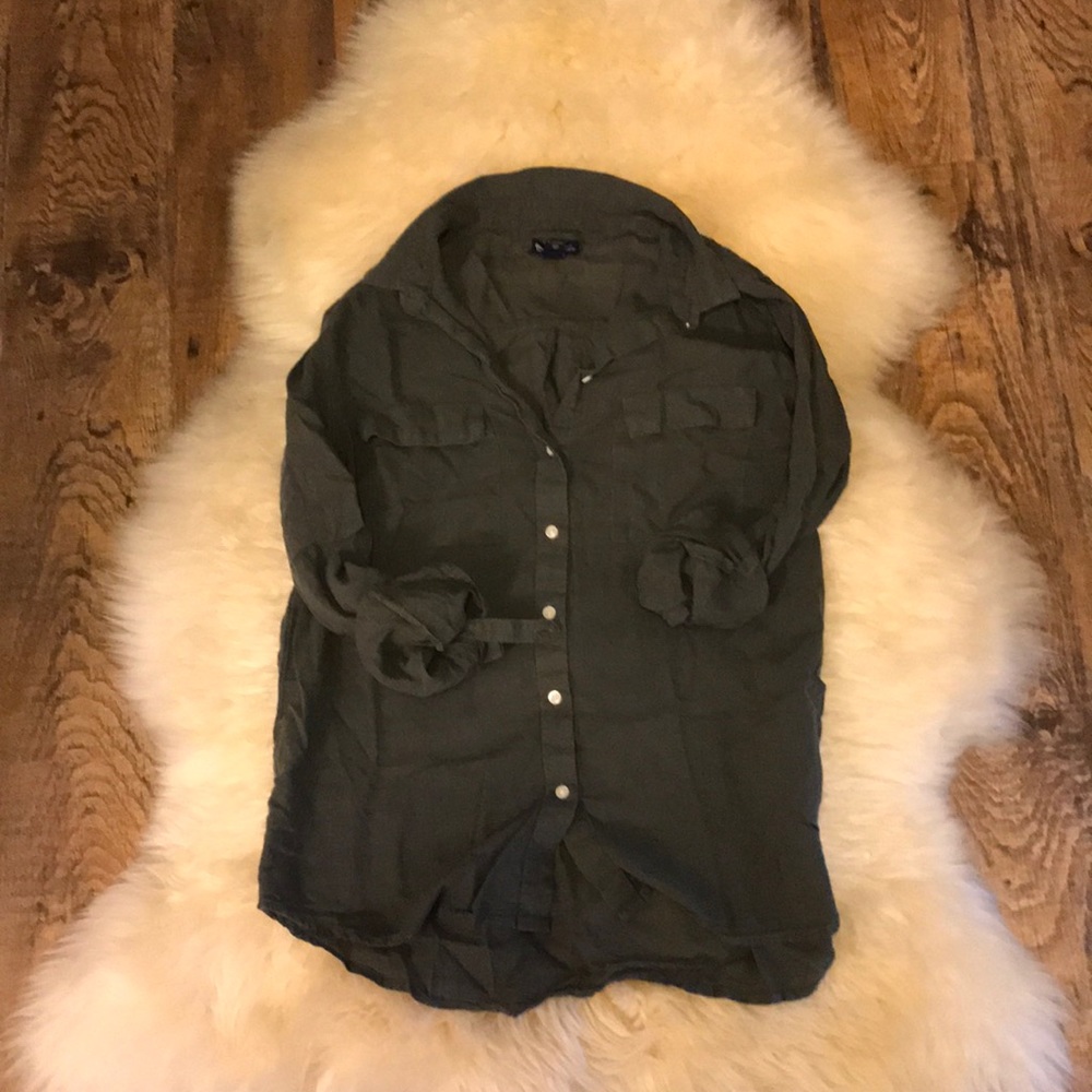 Gap olive green lightweight button up